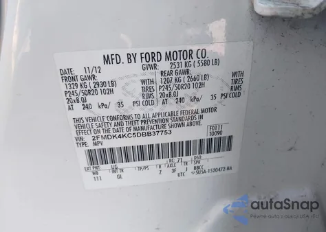 2013 Ford Edge Limited from USA, damaged, VIN 2FMDK4KC5DBB37753